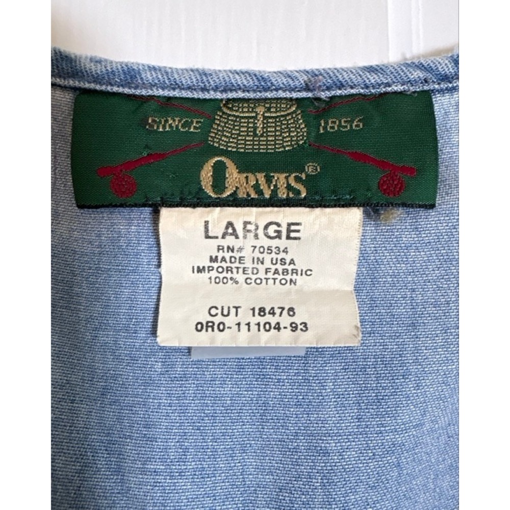 Orvis Womens Blue Cotton Denim Sleeveless Maxi Jumper Dress Pockets Large - Picture 4 of 8